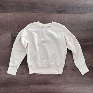 Madewell Puff Shoulder Sweatshirt, Cream, XS